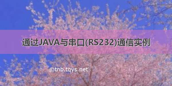 通过JAVA与串口(RS232)通信实例