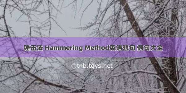 锤击法 Hammering Method英语短句 例句大全