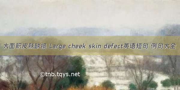 大面积皮肤缺损 Large cheek skin defect英语短句 例句大全