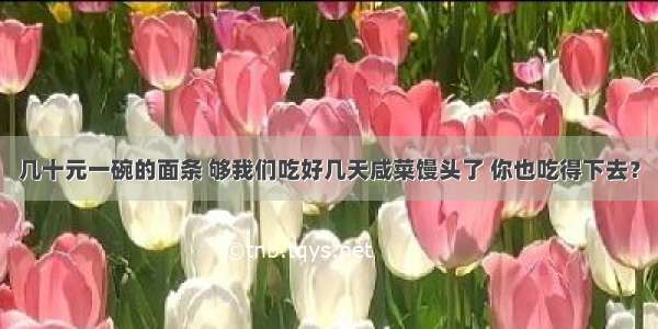 几十元一碗的面条 够我们吃好几天咸菜馒头了 你也吃得下去？