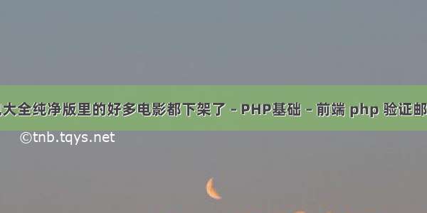 为什么影视大全纯净版里的好多电影都下架了 – PHP基础 – 前端 php 验证邮箱的真实性