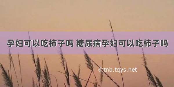 孕妇可以吃柿子吗 糖尿病孕妇可以吃柿子吗