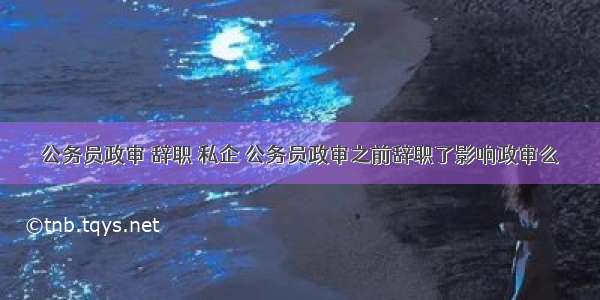 公务员政审 辞职 私企 公务员政审之前辞职了影响政审么