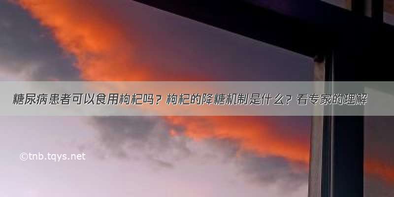 糖尿病患者可以食用枸杞吗？枸杞的降糖机制是什么？看专家的理解