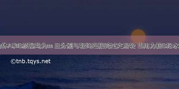 如图所示 物体A和B质量均为m 且分别与轻绳连接跨过定滑轮 当用力拉B沿水平面向右作