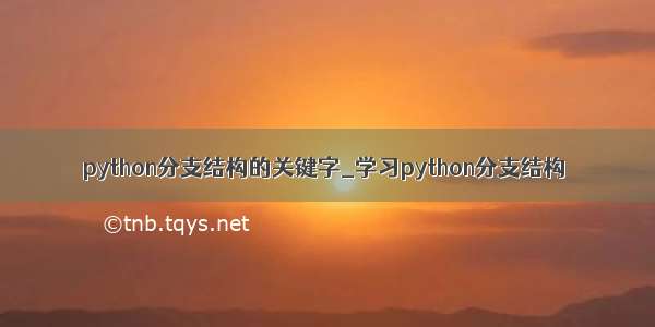 python分支结构的关键字_学习python分支结构