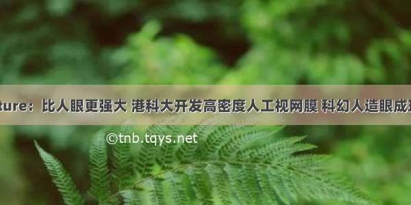 Nature：比人眼更强大 港科大开发高密度人工视网膜 科幻人造眼成现实