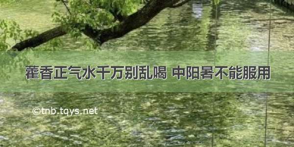 藿香正气水千万别乱喝 中阳暑不能服用