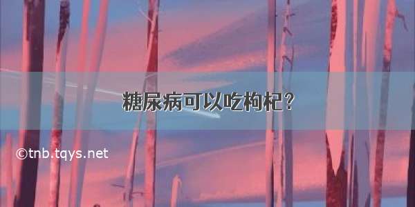 糖尿病可以吃枸杞？