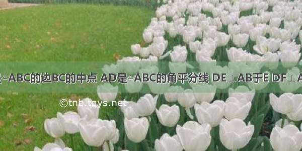 已知：点D是△ABC的边BC的中点 AD是△ABC的角平分线 DE⊥AB于E DF⊥AC于F．求证：