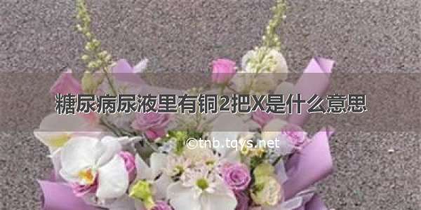 糖尿病尿液里有铜2把X是什么意思