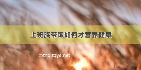 上班族带饭如何才营养健康