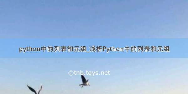 python中的列表和元组_浅析Python中的列表和元组