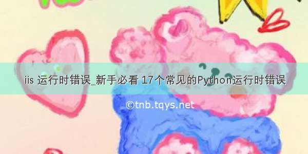 iis 运行时错误_新手必看 17个常见的Python运行时错误