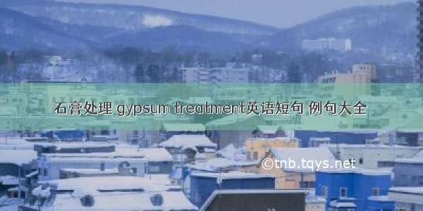 石膏处理 gypsum treatment英语短句 例句大全