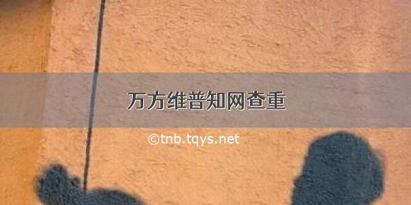 万方维普知网查重