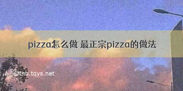 pizza怎么做 最正宗pizza的做法