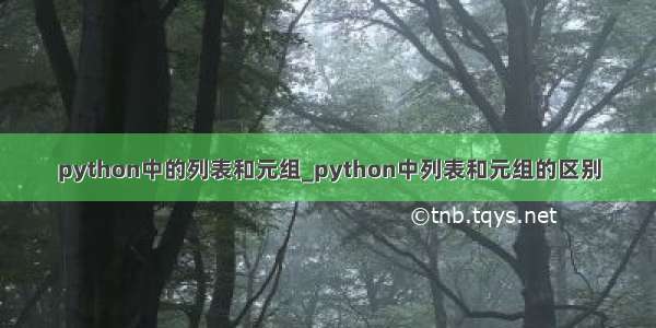 python中的列表和元组_python中列表和元组的区别