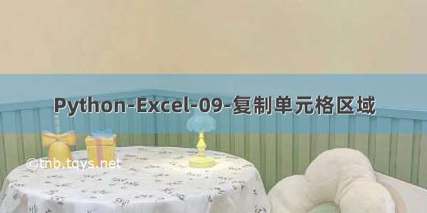 Python-Excel-09-复制单元格区域