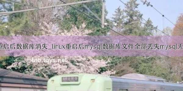 mysql重启后数据库消失_linux重启后mysql数据库文件全部丢失mysql无法启动