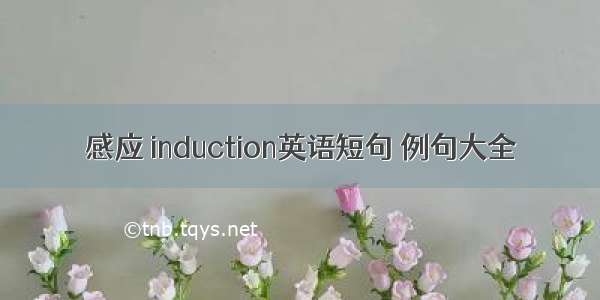 感应 induction英语短句 例句大全