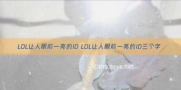 LOL让人眼前一亮的ID LOL让人眼前一亮的ID三个字