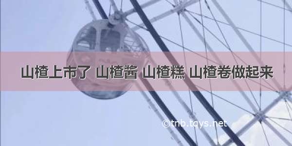 山楂上市了 山楂酱 山楂糕 山楂卷做起来