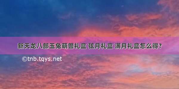 新天龙八部玉兔萌兽礼盒 弦月礼盒 满月礼盒怎么得？