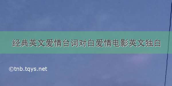 经典英文爱情台词对白爱情电影英文独白