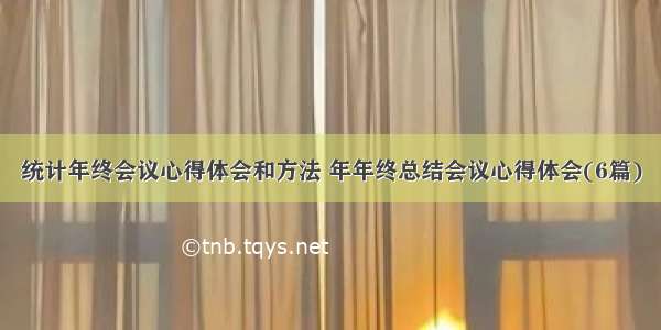 统计年终会议心得体会和方法 年年终总结会议心得体会(6篇)