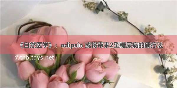 《自然医学》：adipsin 或将带来2型糖尿病的新疗法