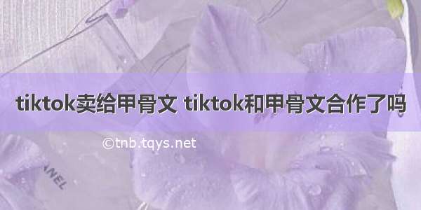 tiktok卖给甲骨文 tiktok和甲骨文合作了吗