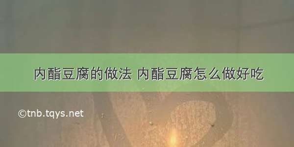 内酯豆腐的做法 内酯豆腐怎么做好吃