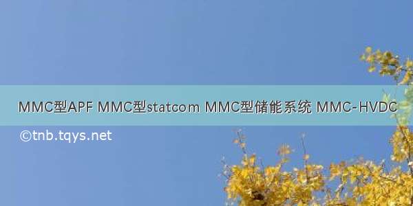 MMC型APF MMC型statcom MMC型储能系统 MMC-HVDC