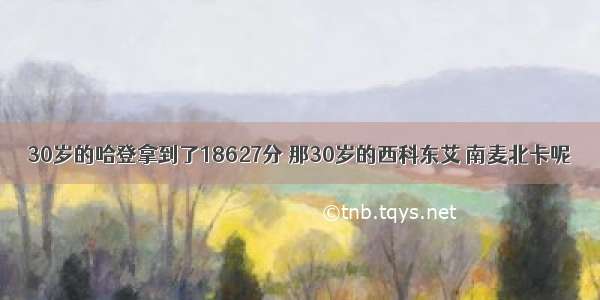 30岁的哈登拿到了18627分 那30岁的西科东艾 南麦北卡呢