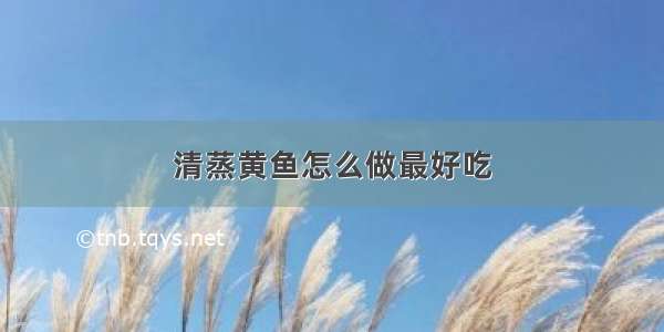 清蒸黄鱼怎么做最好吃