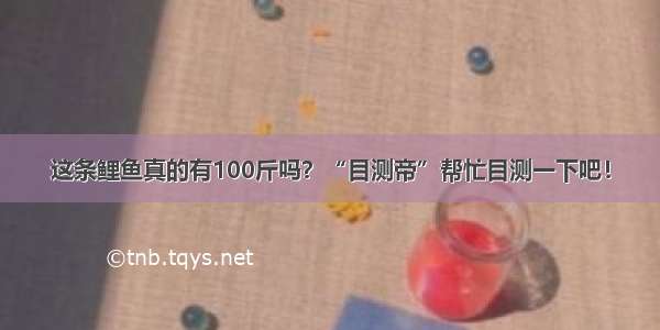 这条鲤鱼真的有100斤吗？“目测帝”帮忙目测一下吧！