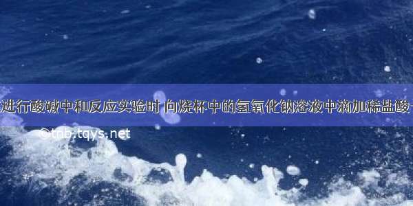 小景同学在进行酸碱中和反应实验时 向烧杯中的氢氧化钠溶液中滴加稀盐酸一会儿后 才