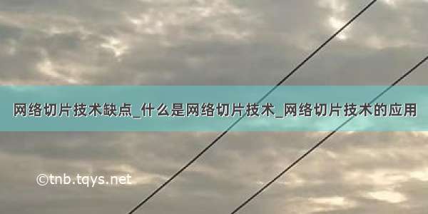 网络切片技术缺点_什么是网络切片技术_网络切片技术的应用