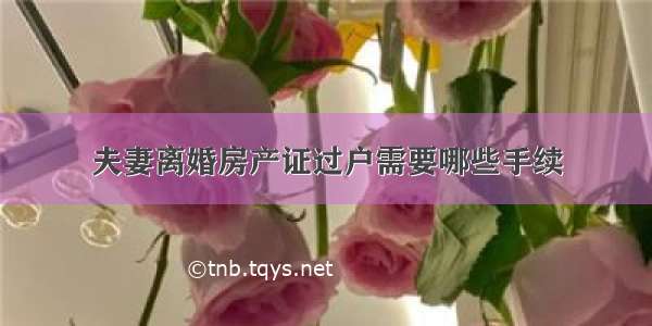 夫妻离婚房产证过户需要哪些手续