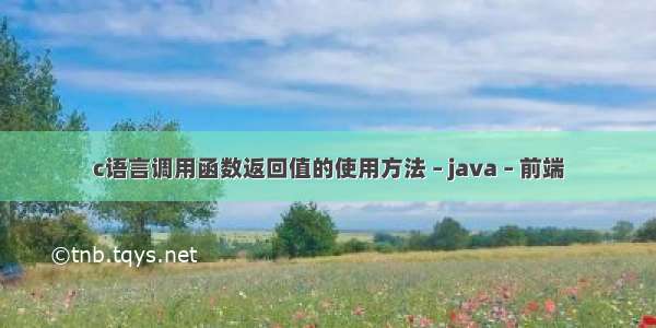 c语言调用函数返回值的使用方法 – java – 前端