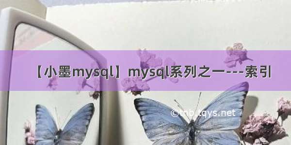 【小墨mysql】mysql系列之一---索引