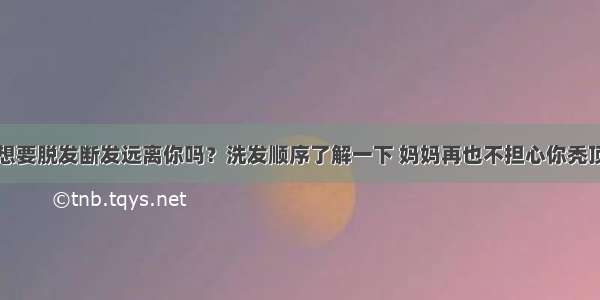 想要脱发断发远离你吗？洗发顺序了解一下 妈妈再也不担心你秃顶