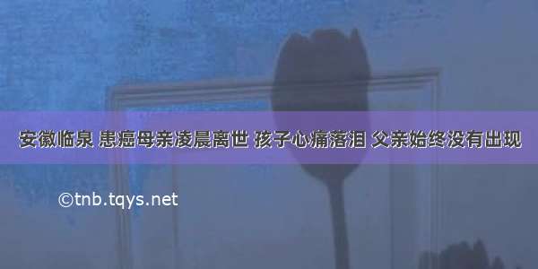 安徽临泉 患癌母亲凌晨离世 孩子心痛落泪 父亲始终没有出现