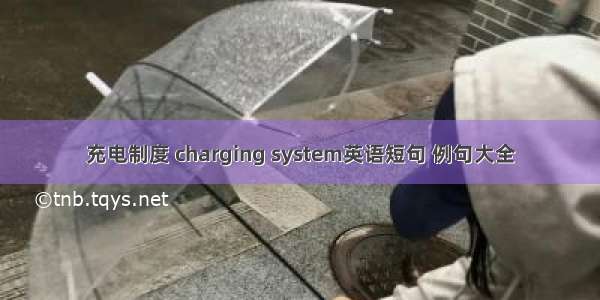 充电制度 charging system英语短句 例句大全