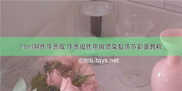 html制作洋葱皮 洋葱皮作用做漂染复活节彩蛋教程