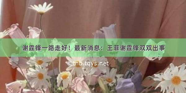 谢霆锋一路走好！最新消息：王菲谢霆锋双双出事