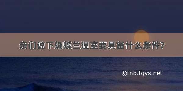 亲们说下蝴蝶兰温室要具备什么条件?