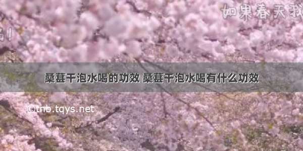 桑葚干泡水喝的功效 桑葚干泡水喝有什么功效