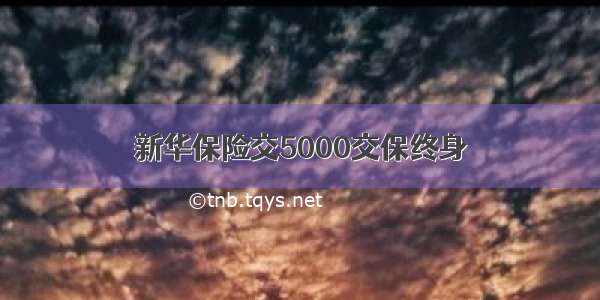 新华保险交5000交保终身